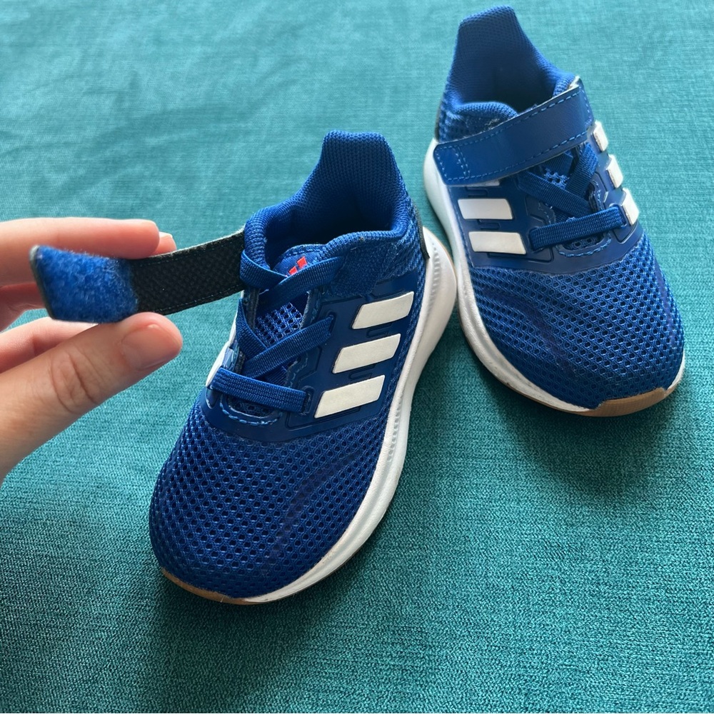 Adidas Run Falcon Blue White TDF Shoes Sneakers Toddler Size 5